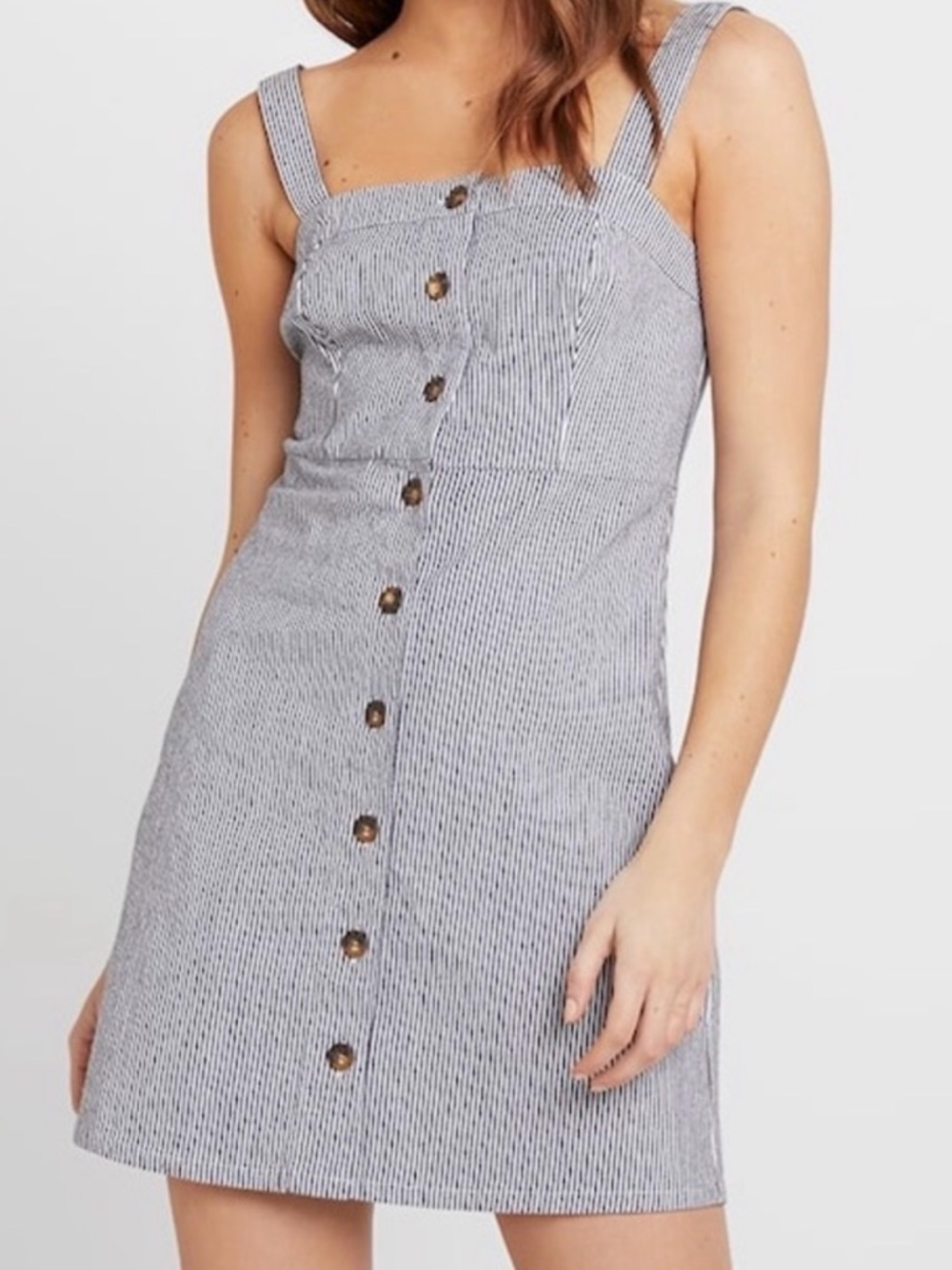 Hollister Black & White Pinstripe Button Down Dress, Size XS